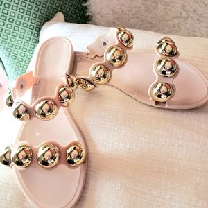 Offer And Its Yours! Beige and Golden Jelly  Slide Sandals